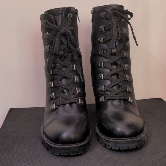 Guess Lug sole combat lace up hiking boots - Picture 4 of 12